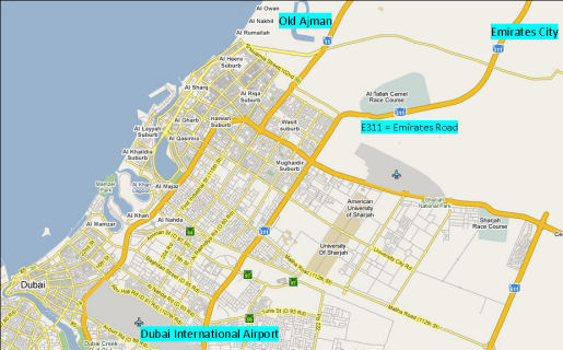 Map of Ajman